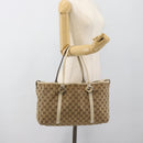 GUCCI GG Canvas Miss GG Tote Bag Beige Silver gold 232957 Auth 189245-21