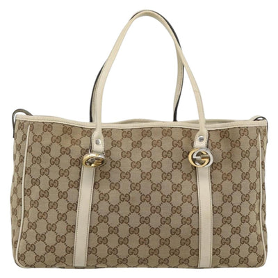 GUCCI GG Canvas Miss GG Tote Bag Beige Silver gold 232957 Auth 189245 - 0