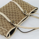 GUCCI GG Canvas Miss GG Tote Bag Beige Silver gold 232957 Auth 189245-6