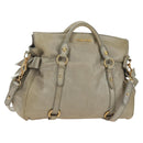 Miu Miu Hand Bag Leather 2way Gray Gold Auth 189246V-1