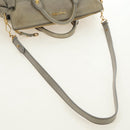 Miu Miu Hand Bag Leather 2way Gray Gold Auth 189246V-10