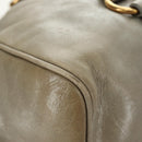 Miu Miu Hand Bag Leather 2way Gray Gold Auth 189246V-16