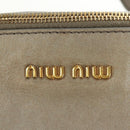 Miu Miu Hand Bag Leather 2way Gray Gold Auth 189246V-18