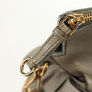 Miu Miu Hand Bag Leather 2way Gray Gold Auth 189246V-19