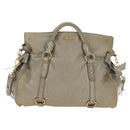 Miu Miu Hand Bag Leather 2way Gray Gold Auth 189246V-2