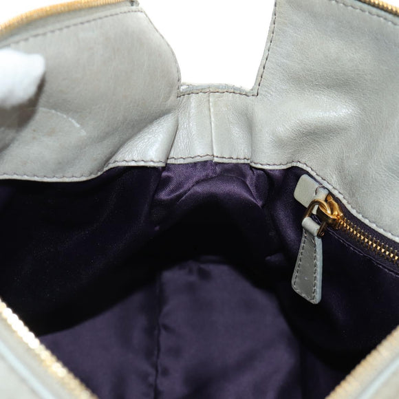 Miu Miu Hand Bag Leather 2way Gray Gold Auth 189246V