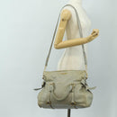Miu Miu Hand Bag Leather 2way Gray Gold Auth 189246V-27
