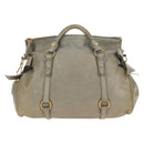 Miu Miu Hand Bag Leather 2way Gray Gold Auth 189246V-3