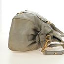 Miu Miu Hand Bag Leather 2way Gray Gold Auth 189246V-6