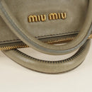 Miu Miu Hand Bag Leather 2way Gray Gold Auth 189246V-8