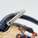FENDI Mamma Baguette Shoulder Bag Straw Beige Silver Auth 189247SM-20