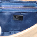 FENDI Mamma Baguette Shoulder Bag Straw Beige Silver Auth 189247SM-21