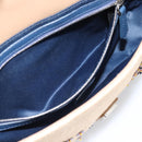FENDI Mamma Baguette Shoulder Bag Straw Beige Silver Auth 189247SM-25