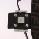 FENDI Zucca Canvas Mamma Baguette Shoulder Bag Black Brown Silver Auth 189252SAM-9