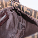 FENDI Zucca Canvas Mamma Baguette Shoulder Bag Black Brown Silver Auth 189252SAM-23