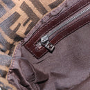 FENDI Zucca Canvas Mamma Baguette Shoulder Bag Black Brown Silver Auth 189252SAM-24