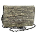 CHANEL COCO Mark Chain Wallet Shoulder Bag Patent White Black CC Auth 189255A-1