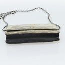 CHANEL COCO Mark Chain Wallet Shoulder Bag Patent White Black CC Auth 189255A-10