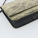 CHANEL COCO Mark Chain Wallet Shoulder Bag Patent White Black CC Auth 189255A-12