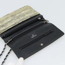 CHANEL COCO Mark Chain Wallet Shoulder Bag Patent White Black CC Auth 189255A-17