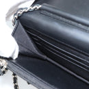 CHANEL COCO Mark Chain Wallet Shoulder Bag Patent White Black CC Auth 189255A-21
