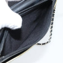 CHANEL COCO Mark Chain Wallet Shoulder Bag Patent White Black CC Auth 189255A-23