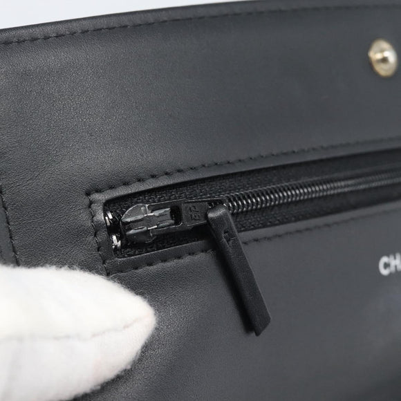 CHANEL COCO Mark Chain Wallet Shoulder Bag Patent White Black CC Auth 189255A