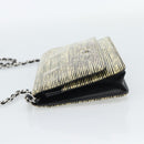 CHANEL COCO Mark Chain Wallet Shoulder Bag Patent White Black CC Auth 189255A-4