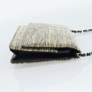 CHANEL COCO Mark Chain Wallet Shoulder Bag Patent White Black CC Auth 189255A-5