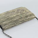 CHANEL COCO Mark Chain Wallet Shoulder Bag Patent White Black CC Auth 189255A-6