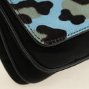 PRADA Chain Shoulder Bag Unborn Calf Skin Light Blue Silver Auth 189257V-17