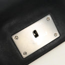 PRADA Chain Shoulder Bag Unborn Calf Skin Light Blue Silver Auth 189257V-24