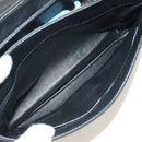 PRADA Chain Shoulder Bag Unborn Calf Skin Light Blue Silver Auth 189257V-10