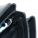 PRADA Chain Shoulder Bag Unborn Calf Skin Light Blue Silver Auth 189257V-26