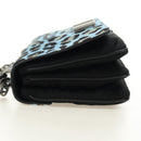 PRADA Chain Shoulder Bag Unborn Calf Skin Light Blue Silver Auth 189257V-5