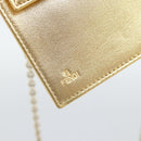 FENDI Zucchino Canvas Chain Wallet Shoulder Bag Beige Gold Auth 189259V-15