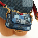 LOUIS VUITTON Monogram Denim Patchwork Vivienne Doll Blue GI0463 Auth 189263SM-15