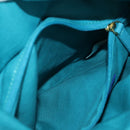 BURBERRY Blue Label Hand Bag Raffia 2way Blue Gold Auth 189264A-12