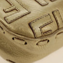 FENDI Zucca Canvas Mamma Baguette Schoudertas Leer Goud Origineel 189267SAM-17