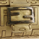 FENDI Zucca Canvas Mamma Baguette Schoudertas Leer Goud Origineel 189267SAM-21