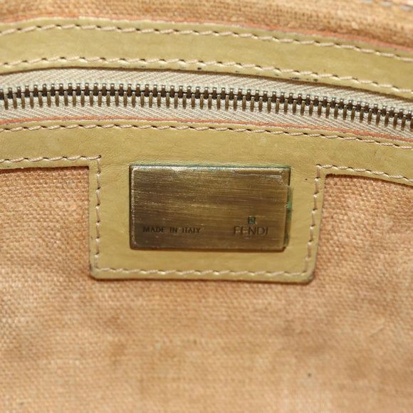 FENDI Zucca Canvas Mamma Baguette Schoudertas Leer Goud Origineel 189267SAM