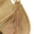 FENDI Zucca Canvas Mamma Baguette Schoudertas Leer Goud Origineel 189267SAM-25