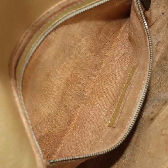 FENDI Zucca Canvas Mamma Baguette Schoudertas Leer Goud Origineel 189267SAM