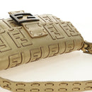 FENDI Zucca Canvas Mamma Baguette Schoudertas Leer Goud Origineel 189267SAM-14