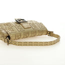 FENDI Zucca Canvas Mamma Baguette Schoudertas Leer Goud Origineel 189267SAM-6