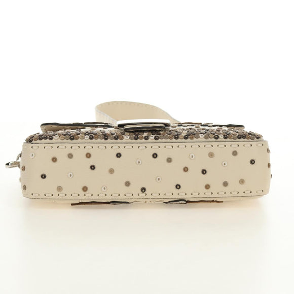 FENDI Celeria Mamma Baguette Schoudertas Leer 2-wegs Ivoor Auth 189268SAM