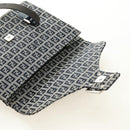 FENDI Zucchino Canvas Mamma Baguette Hand Bag Navy Silver Auth 189269V-18