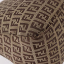 FENDI Zucchino Canvas Mamma Baguette Shoulder Bag Beige Silver Auth 189270A-13
