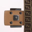 FENDI Zucchino Canvas Mamma Baguette Shoulder Bag Beige Silver Auth 189270A-18