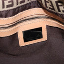FENDI Zucchino Canvas Mamma Baguette Shoulder Bag Beige Silver Auth 189270A-19
